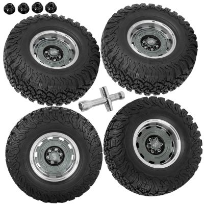 hopsupRC RC 2.2in Wheels&Wheel Rim Tires Beadlock Wheel for 1/10 SCX10 AMG 6x6 TRX4 Red cat Gen8 Red cat Everest gen 7 Pro.Aluminium Wheel Hub Rim Wheel Rim.Titanium (4PCS)
