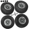 hopsupRC RC 2.2in Wheels&Wheel Rim Tires Beadlock Wheel for 1/10 SCX10 AMG 6x6 TRX4 Red cat Gen8 Red cat Everest gen 7 Pro.Aluminium Wheel Hub Rim Wheel Rim.Titanium (4PCS) view 1