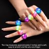 Wizzosivoor 50PCS Strawberry Light Up Rings Colorful LED Glow Rings for Parties Easter Halloween Christmas Celebrations view 4