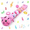 Vpkefla Baby Toys 0-6 6-12 Months, Stuffed Animal Infant Tummy Time Toys Sensory Toys with Crinkle Rattles Textures and Mirror Gifts for Newborn Boys Girls, Baby (Pink) view 1