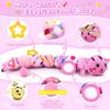 Vpkefla Baby Toys 0-6 6-12 Months, Stuffed Animal Infant Tummy Time Toys Sensory Toys with Crinkle Rattles Textures and Mirror Gifts for Newborn Boys Girls, Baby (Pink) view 2