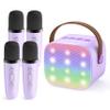 YLL Upgraded Mini Karaoke Machine with 4 Wireless Microphones Toy for Kids, Birthday Gifts for Girls Boys, Portable MP3 Player for Ages 3, 4, 5, 6, 7, 8, 9, 10, 11, 12+ Year Old Party (Purple) view 1