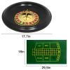 SODFAS Roulette Wheel Game Set Casino Game Set with 120 Chips, 2 Pairs of Poker,Game Double-Edged Table Mat,Roulette Wheel,Rake,Roulette Balls for Roulette & Texas Hold'em (16 Inch) view 2