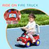 Qaba Push Car, Baby Ride on Fire Truck Toy with Music, Horn, Under Seat Storage, Foot to Floor Sliding Car for Kids 18-36 Months, Red view 3