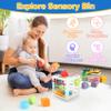 6-in-1 Baby Toys 6 to 12 Months, Montessori Toys for Babies 6-12-18 Months, Infant Teething Toy Stacking Blocks Rings Sensory Bin, Sorting Sensory Educational Learning Gift for Toddlers Aged 1-3 view 3
