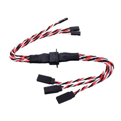HLTTXS 1 Pair MPX 8Pin Golden Plated Connector Multi-Wires with Servo Extension Plug Male Femal 2/3 Wires for RC Model Glider Airplanes(3 Cables Length 15cm)