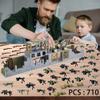 ALEYOOTECHE Military Base Building Toy Set Assemble to Different War Scenes, Gun Weapon Pack Accessories Kits for Army Minifigure Battle Building Game Gift for Kids 9-12 Years (710pcs) view 2