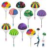 utosday Parachute Toy Easter Eggs Outdoor Flying Parachute for Kid, Throwing Children's Flying Toys with Small Figures, Easter Basket Stuffers Top Indoor Hand Throw Soliders for 3-12 Year Old (10PCS) view 1