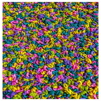 4 Cups of Tropical Rainbow Alphabet Pasta Sensory Filler for Sensory Table