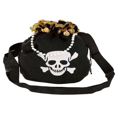 Fun Costumes Pirate Flag Treasure Costume Purse - Ideal Accessory for Halloween, Standard