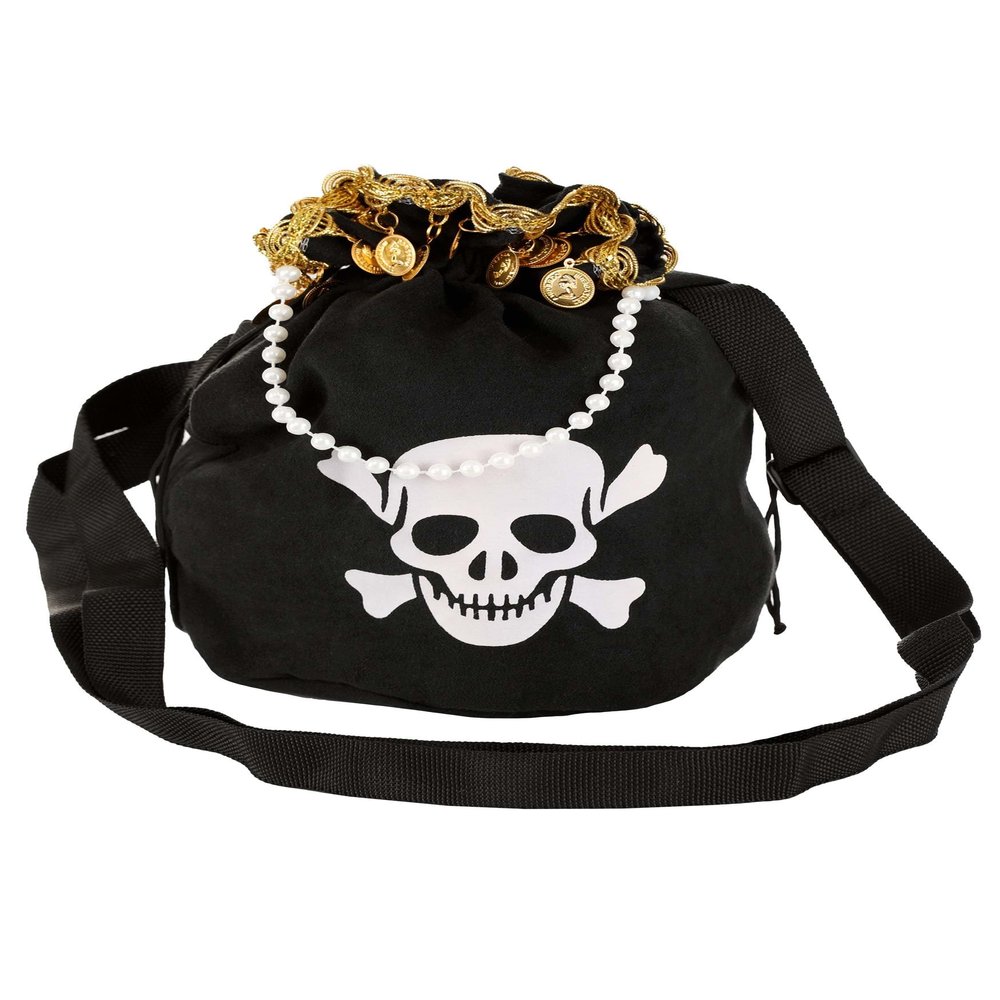 Fun Costumes Pirate Flag Treasure Costume Purse - Ideal Accessory for Halloween, Standard