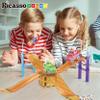 PicassoTiles Magnetic Race Track Car Slide Magnet Building Blocks Tiles Sensory Toys for Kids Toddlers Include Trucks Character Action Figures STEM Learning Kit Races School Age 3+ year Old Boys Girls view 4