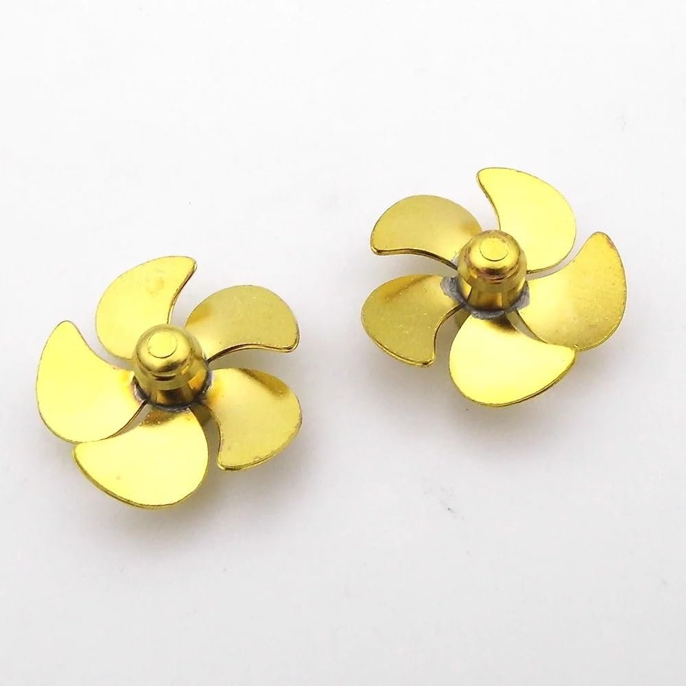5-Blades Copper Propeller Dia 24mm M3 Metal Prop for RC Boat Scale Marine Battleship Aircraft Carrier Tug Fishing Boat(1Pair RH and LH)