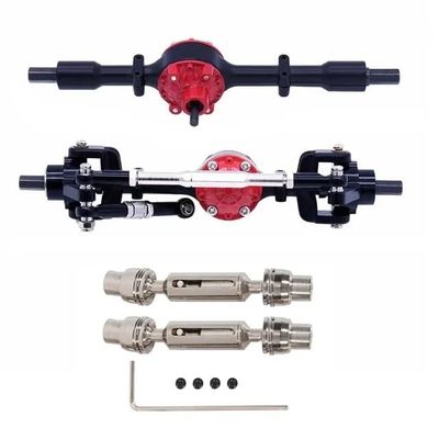 WPL C14 C24 C34 C44 C54 B14 B24 Metal Front Rear Axle and Drive Shaft Set 1/16 for RC Car Upgrade Parts Accessories(Black B)