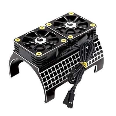 Metal Dual Cooling Fan 4985 1717 Motor Heat Sink for 1/5 Traxxas X-Maxx 6S 8S Arrma KRATON Outcast RC Car Upgrade Parts(Black)