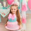 SuPoo 4th Birthday Headband Flower Crown for Girls Princess Tiara 4th Birthday Decorations for Girl Hair Band Cute 4 Year Old Party Decorations Accessory view 2