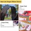 BMPAALN Dragon Ribbon Streamer, Dragon Poi Solid Color Dance Dragon Ribbon Black, Chinese Silk Square Juggling Kit, Sport Shaking Poi Streamers for Adults,(10M(33FT)) view 3