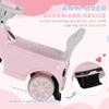 Qaba Toddler Ride on Push Car, Foot to Floor Sliding Car with Horn, Working Steering Wheel & No Tip Anti-Over-Backwards System for Boys and Girls Ages 18-36 Months, Pink view 3