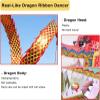 BMPAALN Dragon Ribbon Streamer, Golden Dragon Dance with Swing Rope, Chinese Folk Rhythmic Ribbon Dancer, Sports Fitness Shaking Poi for Parents(6M(19.6FT)) view 3