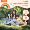 750lbs Weight Capacity, 40 Inch Saucer Swing, 900D Oxford Fabric Swing Seat with 2 Tree Hanging Straps and Adjustable Multi-Strand Ropes, Round Swing for Kids Outdoor, Multicolor view 2