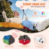 750lbs Weight Capacity, 40 Inch Saucer Swing, 900D Oxford Fabric Swing Seat with 2 Tree Hanging Straps and Adjustable Multi-Strand Ropes, Round Swing for Kids Outdoor, Multicolor view 3