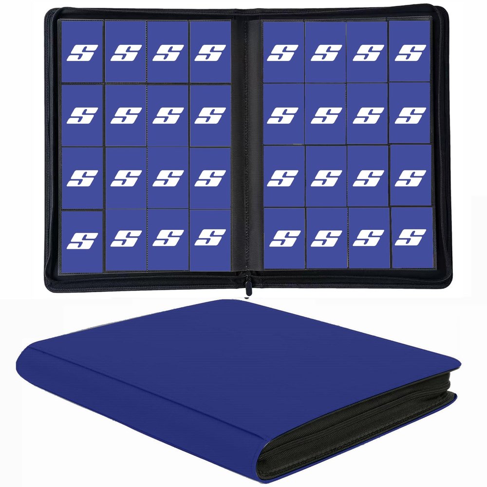 1000+ Pockets Trading Card Binder, 16 Pocket Ringless Side Loading Card Holder Album, Trading Card Album Fit for YuGiOh, MTG, TCG, Game Cards, Sports Cards, Business Cards (Dark Blue)