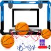 Basketball Mini Hoop Indoor Boys Gifts for Kids Adults, Door Room Mini Hoop with Balls, Basketball Accessories for Teen Boy Gifts, Blue view 1