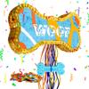 MUWOOB Dog Bone Pinata for Puppy Birthday Party Decorations, Pull String Pinata for Dog Themed Party Supplies, Golden and Blue Bones (16.5 x 9 x 3 inches) view 1