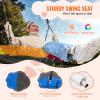 750lbs Weight Capacity, 900D Oxford Fabric Swing Seat with 2 Tree Hanging Straps and Adjustable Multi-Strand Ropes, 40 Inch Saucer Swing, Round Swing for Kids Outdoor, Blue view 3
