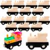 Hoarost 16 Pcs Wooden Train Cars DIY Unfinished Magnetic Train Cars Toys for Train Theme Party Decorations Birthday Supplies DIY Crafts Projects view 1