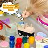 Hoarost 16 Pcs Wooden Train Cars DIY Unfinished Magnetic Train Cars Toys for Train Theme Party Decorations Birthday Supplies DIY Crafts Projects view 3