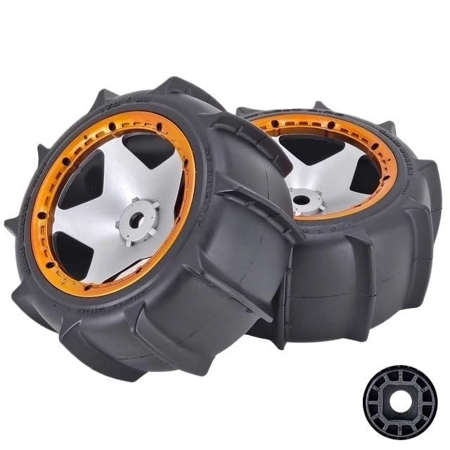 1 Pair 170X80 Sand Buster Paddle Wheel & Tires with Foam for FG Yama Aowei HPI 1:5 Petrol Buggy Baja 5B(170x80 Square B)