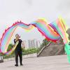 BMPAALN Dragon Ribbon Streamer, Sports Dragon Ribbon Poi for Crafts, Washable Throw Dancer Staff Streamer for Celebration, Square Exercise Flinging Flying Kite with Baton(Colorful2,10M(33FT)) view 1