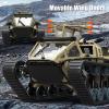 Mostop RC Tank Car, 1:16 Scale 2.4Ghz Remote Control Crawler High Speed Tank, Off-Road RC Tracked Vehicles 360Rotating Drifting Car with 2 Batteries, Military Truck for Kids Adults view 4