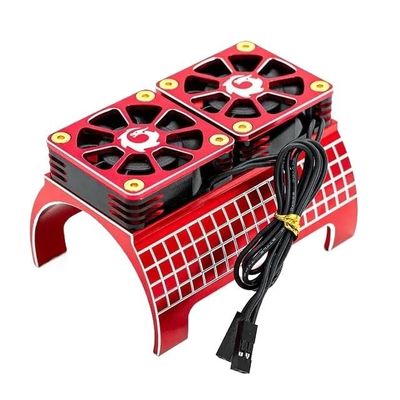 Metal Dual Cooling Fan 4985 1717 Motor Heat Sink for 1/5 Traxxas X-Maxx 6S 8S Arrma KRATON Outcast RC Car Upgrade Parts(Red)
