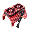 Metal Dual Cooling Fan 4985 1717 Motor Heat Sink for 1/5 Traxxas X-Maxx 6S 8S Arrma KRATON Outcast RC Car Upgrade Parts(Red) view 1