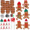 Shappy 24 Pack Christmas Gingerbread DIY Craft 255 Pcs Build Gingerbread Craft Kit Christmas Decoration Air Dry Modeling Clay for Winter Party DIY Gift Indoor Outdoor Holiday Decoration view 1