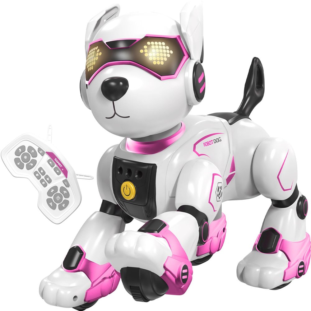HBUDS Robot Dog Toys for Kids, Remote Control Dog Robot, Voice & Touch Control, Programmable Interactive Robotic Puppy Toy, Sing, Dance, Rechargeable Robo Pet for Boys Girls Ideas
