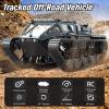 Mostop RC Tank Car, 1:16 Scale 2.4Ghz Remote Control Crawler High Speed Tank, Off-Road RC Tracked Vehicles 360Rotating Drifting Car with 2 Batteries, Military Truck for Kids Adults, Gray view 2