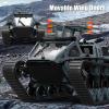 Mostop RC Tank Car, 1:16 Scale 2.4Ghz Remote Control Crawler High Speed Tank, Off-Road RC Tracked Vehicles 360Rotating Drifting Car with 2 Batteries, Military Truck for Kids Adults, Gray view 4
