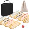 2-8 Players Games Gifts, Rummy Board Game Set, 214 Melamine Tiles, 8 Wooden Racks, Drawstring Bag, Premium Portable Case, Tile Board Games for Adults, Valentines Day Gifts for Men Women Dad Mom view 1