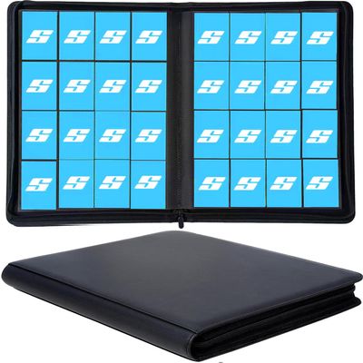 16 Pocket Card Binder, Ringless Zip Trading Card Binder, 1000+ Double Sided Pocket PU Collection Binder, Collector Album, Card Folder for MTG, TCG, Sports Cards