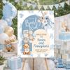Personalized Baby Shower Welcome Sign,Teddy Bear Baby Shower Welcome Sign, Custom Teddy Bear Poster in Pink or Blue, Cute Yard or Table Decoration for Boy or Girl Celebration, G6 view 4