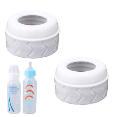 2pcs Replacement Bottle Nipple Ring Collars, Compatible with Dr. Brown's Narrow Plastic & Glass Bottles 4oz & 8oz No Leak or Spills Bottle Nipple Collars Rings Feeding Baby Accessories