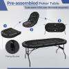 Giantex 8 Player Poker Table Foldable, 72" Portable Folding Texas Holdem Poker Tables w/Padded Rails, Cup Holders, Casino Grade Felt Surface, Oval Card Game Poker Table for Game Room (Black) view 2
