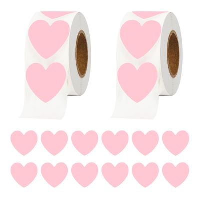 1000Pcs Heart Stickers, Heart Stickers for Kids, 1 inch Self Adhesive Pink Love Sticker for Envelopes Birthday Party Decoration Valentine Wedding Classroom Teacher Supplies