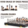 15" Large Chess Set for Adults Kids with Weighted Acrylic Chess Pieces 3.5" King & Portable Folding Marbling Wooden Board Travel Chess Sets Family Board Game Gift  Elegant Classic Chess Game view 3