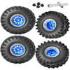 RCMYou Rc Aluminum 2.2 Inch Wheel Rims Tires Wheels for 1/10 SCX10 SCX10 II 90046 SCX10 III AXI03007 TRX4 TRX6 VS4-10 Gen8 MST CFX D90 RC Crawler Car,RC Beadlock Wheel,Navy Blue view 1