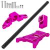BRCatWPark Carbon Fibre Chassis Brace Upgrades Part for 1/10 Rustler 4WD (VXL)/Slash 4X4 LCG(VXL),RC Aluminum Chassis Brace Kit Hops Up, Replace Part#6730,Pink view 1