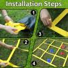 48PCS Giant Outdoor Tic Tac Toe Games 4Ftx4Ft Outside Tic Tac Toe Bean Bag Toss Games Portable Yard Toss Tic Tac Toe Strap Game for Adults Family Lawn Camping Backyard Picnic Birthday Party view 4